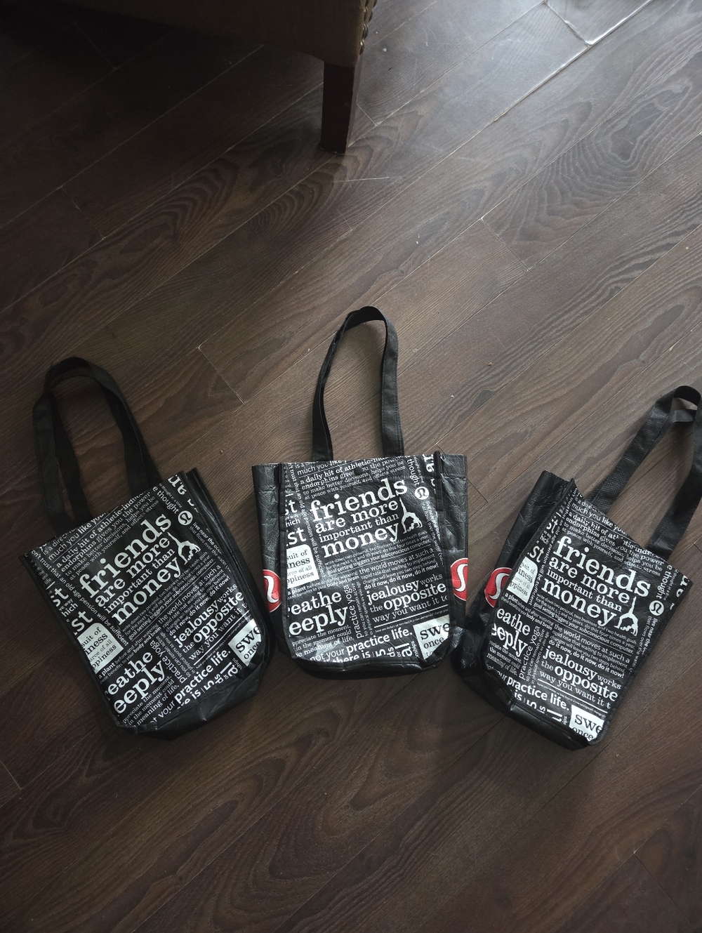 Lululemon Reusable Small Tote Bags, Set Of 3